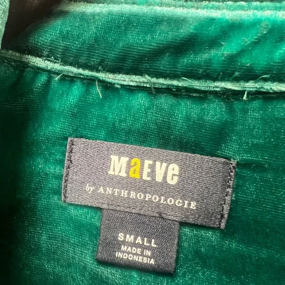 Anthropologie Maeve green teal Velvet floral mini Dress with two pockets NWOT - Picture 3 of 4